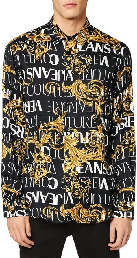 camicia uomo versace nera